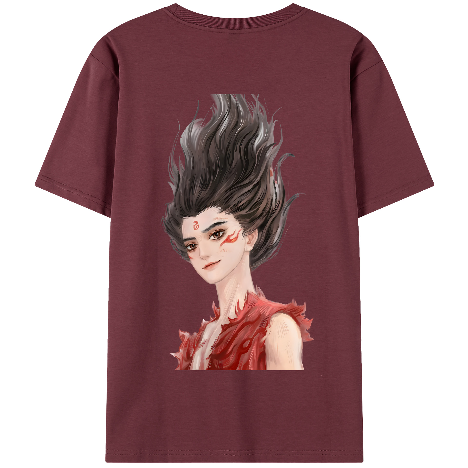 （画像用） Ne Zha 2 ナタ 魔童の大暴れ 綿100％半袖Tシャツ（背面プリント）